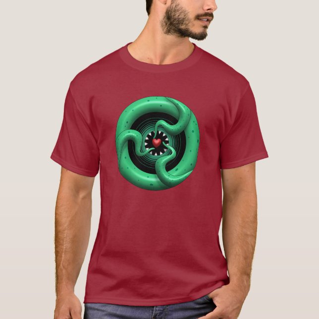 T-shirts Obscuridade básica do coração de Cthulhu (Frente)
