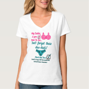 T-shirts Obtenha verificado! Consciência fêmea do cancer!