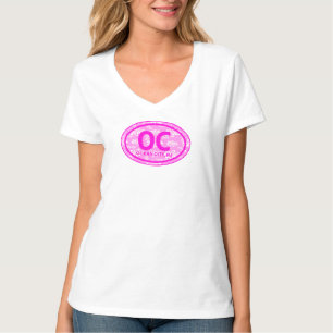 T-shirts OC Ocean City NJ Pink Floral Beach Tag T Shirt