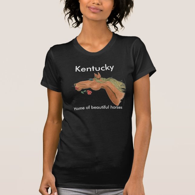 T-shirts OceTDS185, Kentucky, casa de cavalos bonitos (Frente)