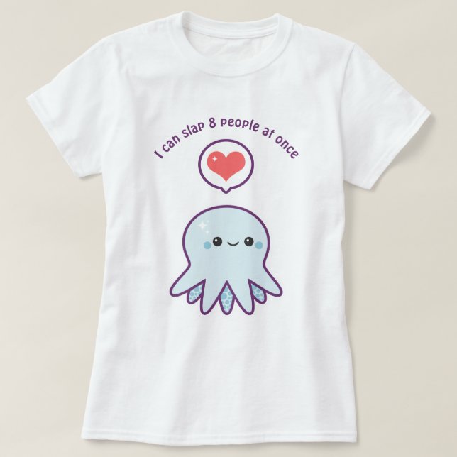 T-shirts Octopus Engraçado (Frente do Design)