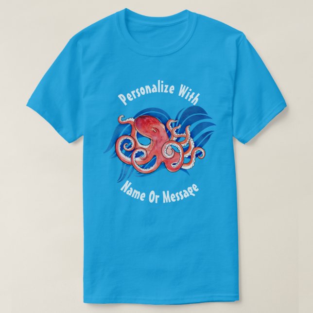 T-shirts Octopus oceânico PERSONALIZADO (Frente do Design)