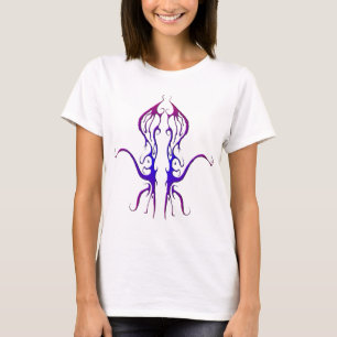 T-shirts Octopus Tribal Tattoo Design - azul e roxo