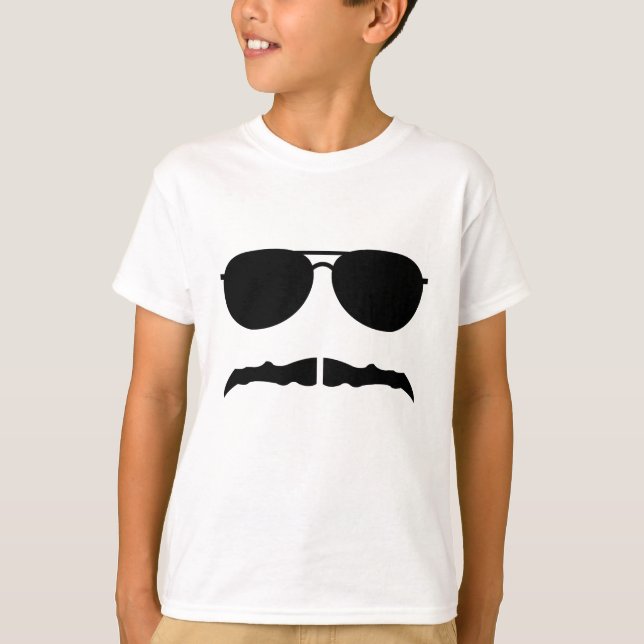 T-shirts óculos de sol e 'stache (Frente)