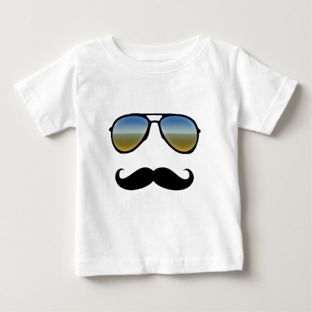 T-shirts Óculos de sol retro engraçados com bigode (Frente)