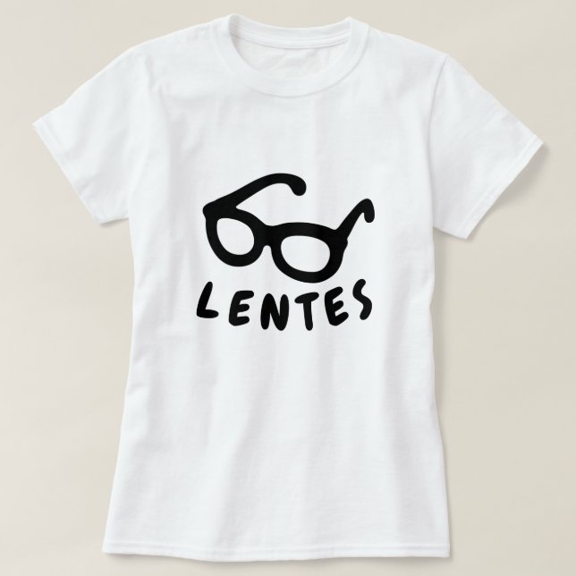T-shirts óculos e texto Lentes: óculos em galego (Frente do Design)
