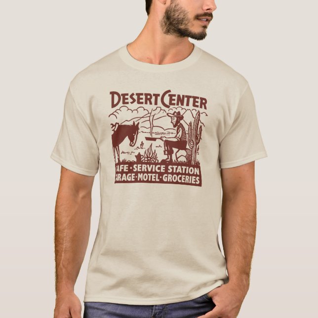 T-shirts Oeste velho Center do deserto da rota 66 do (Frente)