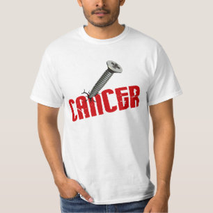 T-shirts OFERTA ESPECIAL do cancer $12,95 do parafuso