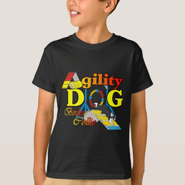 T-shirts Ofertas de Agilidade de Collie de Borda (Frente)