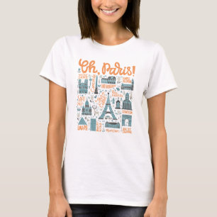 T-shirts Oh, Paris! tipografia da cidade de  
