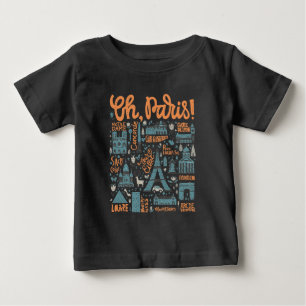 T-shirts Oh, Paris! tipografia da cidade de  