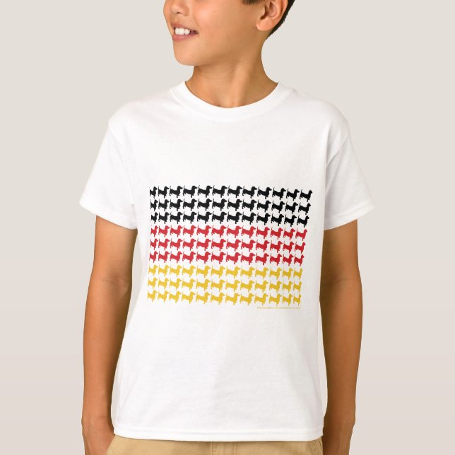 T-shirts Oktoberfest Dachshund Flag (Frente)