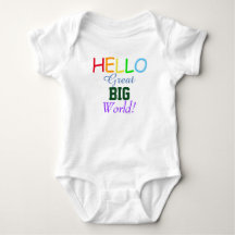 Olá Excelente Grande Mundo Rainbow Baby Shirt