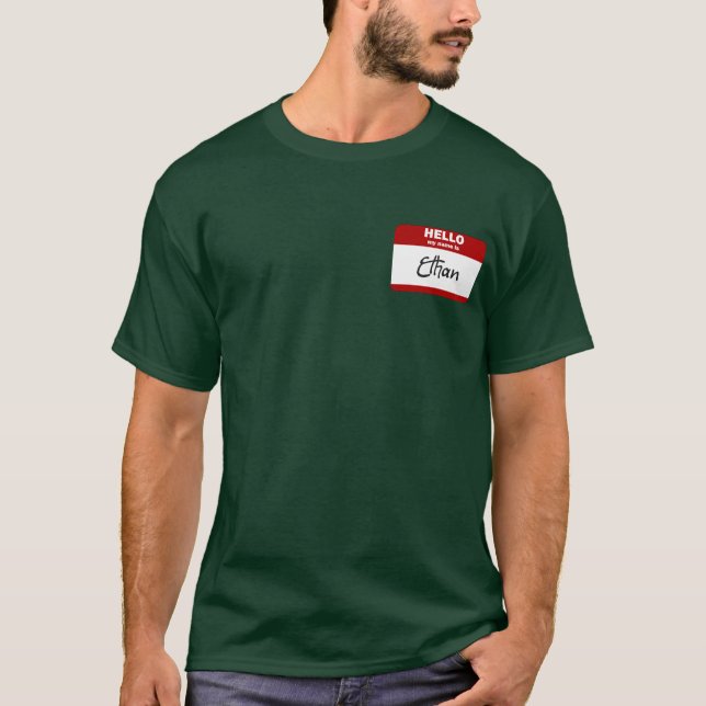 T-shirts Olá! meu nome é Ethan (vermelho) (Frente)