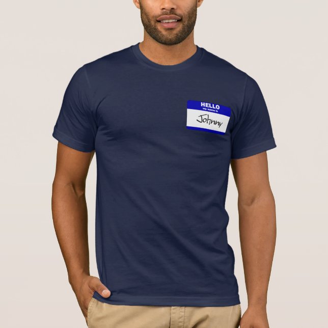 T-shirts Olá! meu nome é Johnny (azul) (Frente)