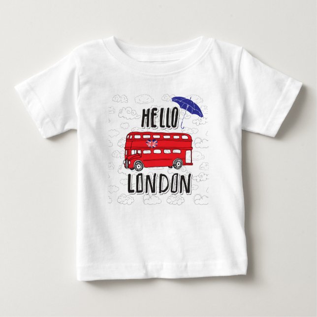 T-shirts Olá! sinal indicado por letras da mão de Londres | (Frente)