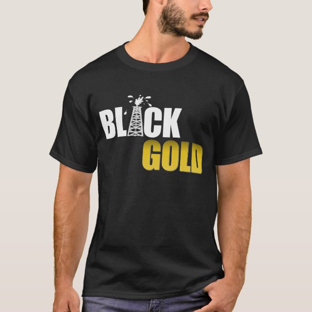 T-shirts Óleo Dourado preto (Frente)