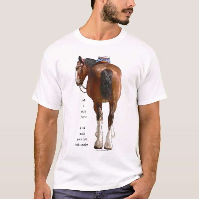 T-shirts Olhar do bumbum de Clydesdale pequeno (Frente)