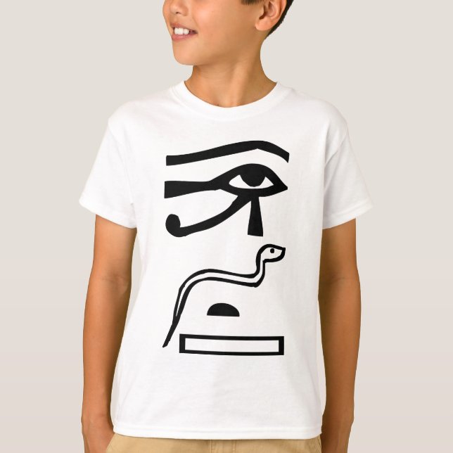T-shirts Olhos & cobra, hieroglyph egípcio (Frente)