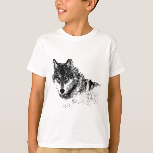 T-shirts Olhos do Lobo Inspirador Branco Preto (Frente)