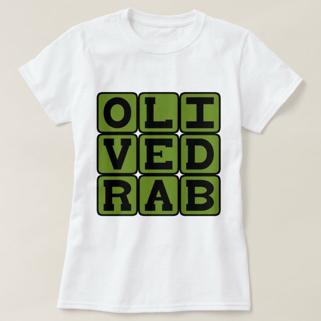 T-shirts Oliva Cinza, Cor (Frente do Design)