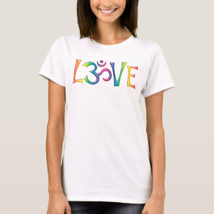 T-shirts OM AMOR colorido + suas ideias