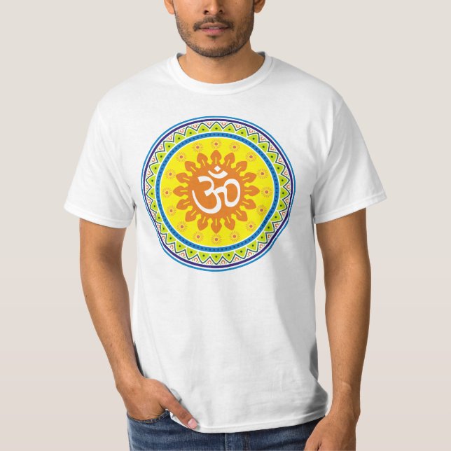 T-shirts OM com estilo indiano tradicional Mandana (Frente)