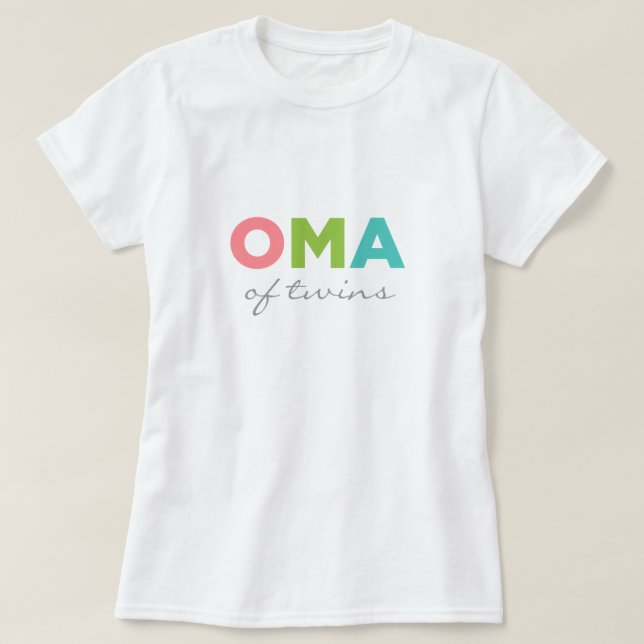 T-shirts Oma dos gêmeos (Frente do Design)