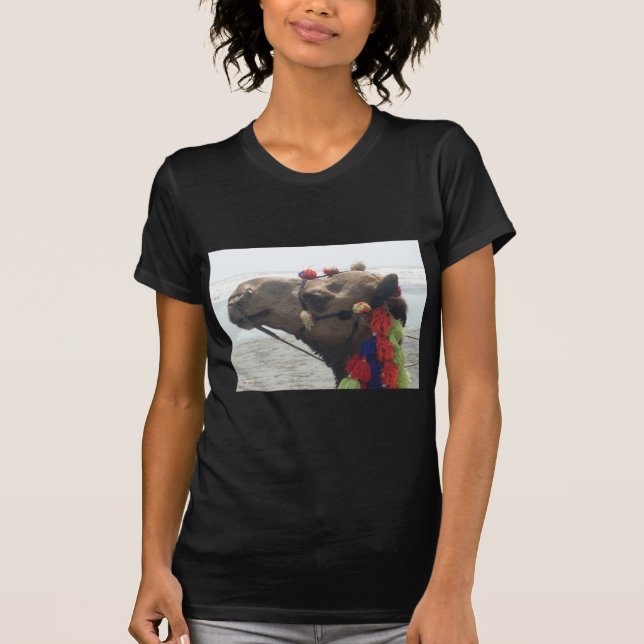 T-shirts Oman Muscat Camel Photo Art Impressão (Frente)