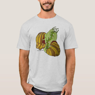 T-shirts onde faça os caracóis vêm de