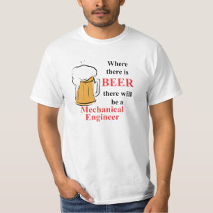 T-shirts Onde há cerveja - engenheiro mecânico
