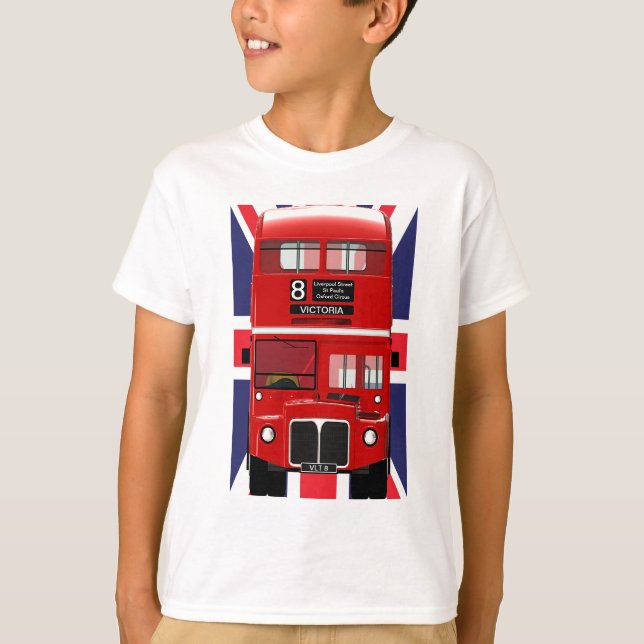 T-shirts Ônibus de Londres com Union Jack (Frente)