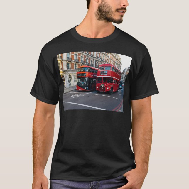 T-shirts Ônibus Vermelhos de Dois Andares (Frente)