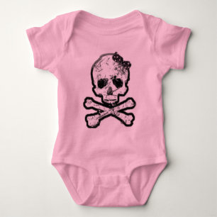 T-shirts onsie do crânio feminino
