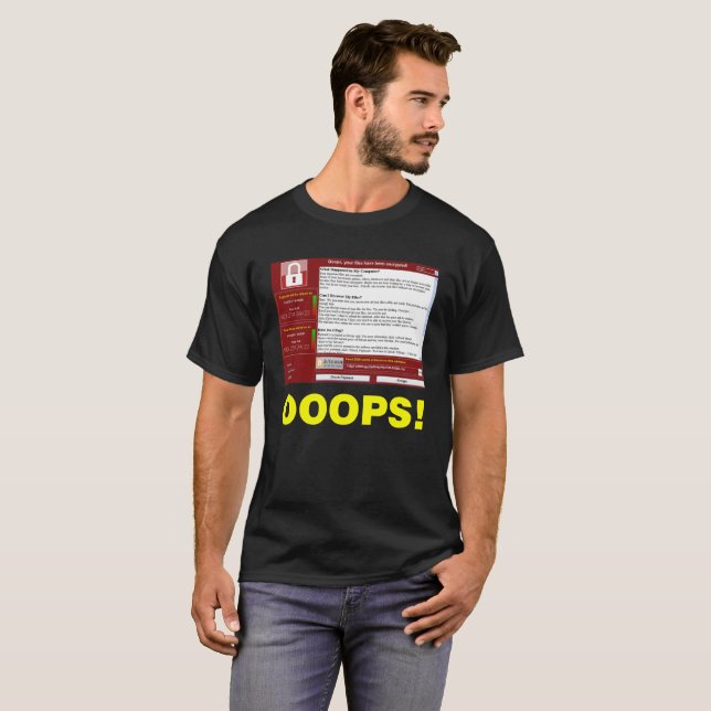 T-shirts OOOPS! Ransomware "WannaCry" (Frente Completa)