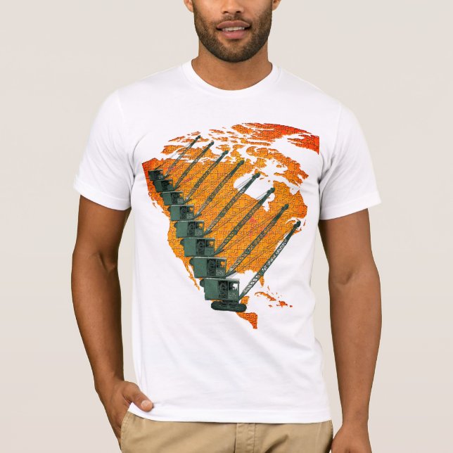 T-SHIRTS OPERADOR CRANE US MAP JIGSAW QUEBRA-CABEÇA OPERATO (Frente)