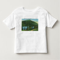 Opinião azul do lago Mt da montanha