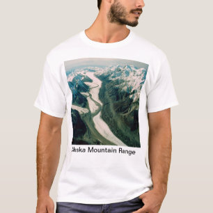 T-shirts Opinião Escala-Aérea da montanha de Alaska