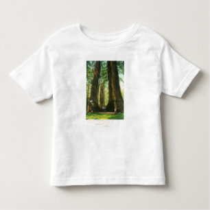 T-shirts Opinião gêmeos da sequóia vermelha no bosque
