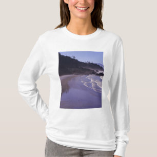 T-shirts OR, Ecola SP, Praia Indiana com nevoeiro da manhã