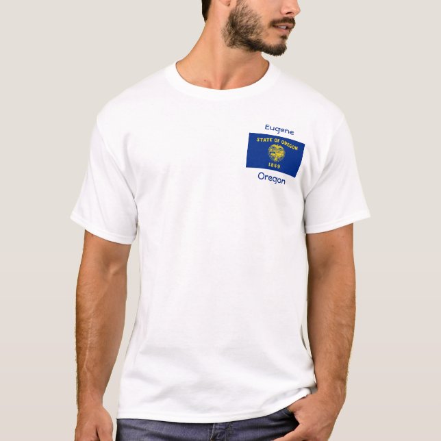 T-shirts Oregon Flag Map City T Shirt (Frente)