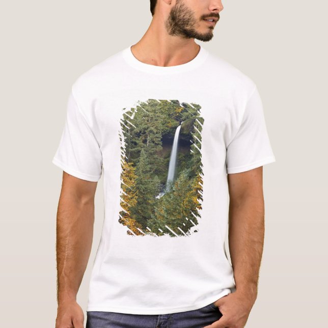 T-shirts Oregon, Parque Estadual Silver Falls, North Falls (Frente)