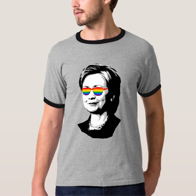 T-shirts Orgulho 2016 de Hillary Clinton - LGBT - (Frente)