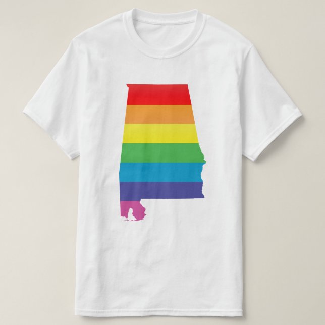 T-shirts orgulho de Alabama. listrado (Frente do Design)