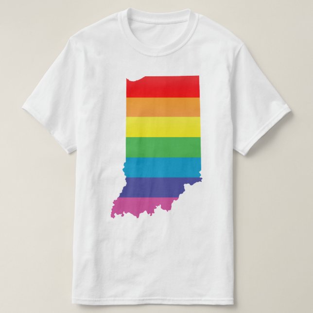 T-shirts orgulho de indiana. listrado (Frente do Design)