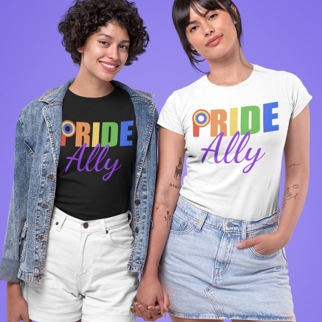 T-shirts Orgulho gay Ally Rainbow (Criador carregado)