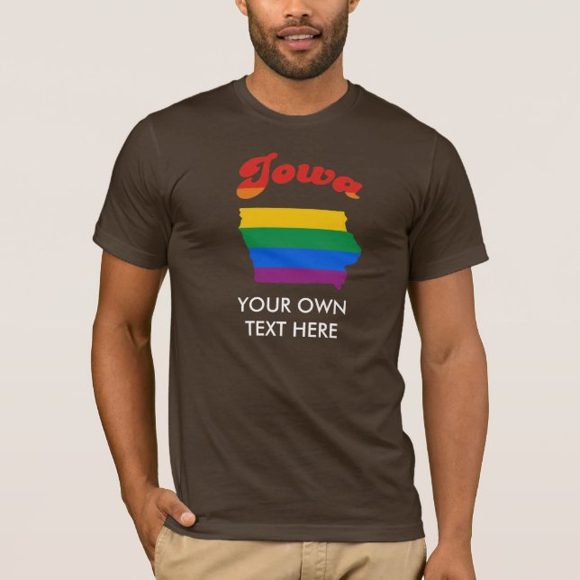 T-SHIRTS ORGULHO GAY DE IOWA (Frente)