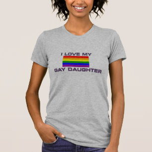 T-shirts ORGULHO GAY Lésbica Eu amo minha filha gay