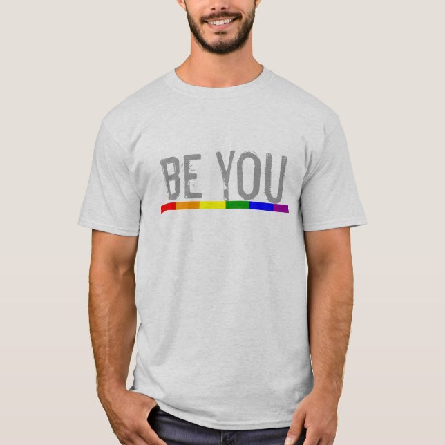 T-shirts Orgulho gay Rainbow Flag seja você (Frente)