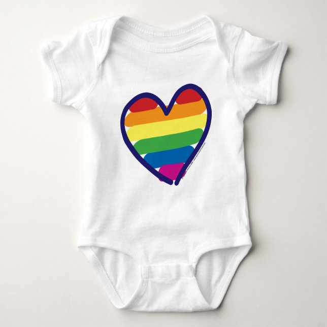 T-shirts Orgulho gay Rainbow Heart (Frente)